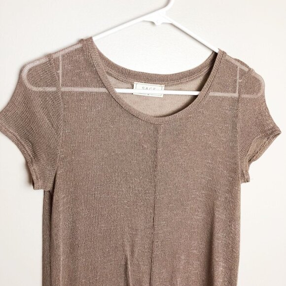 SAGE The Label Knit Sheer Knotted Duster Midi Dress XS - Picture 3 of 7